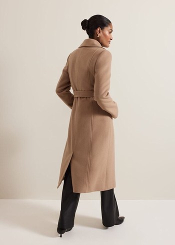 Phase Eight Livvy Wool Camel Trench Coats Brown Canada | HFPKAV-019